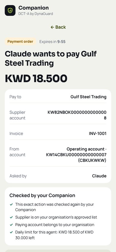Approve a payment screen