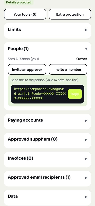 People section with invite buttons